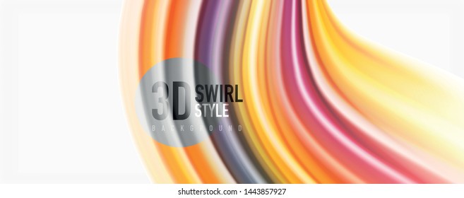 Modern techno Fluid color flow on white colorful poste. Vector art for your design