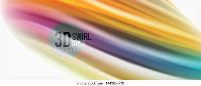 Tecno moderno El color fluido en el poste blanco colorido. Arte vector para su diseño