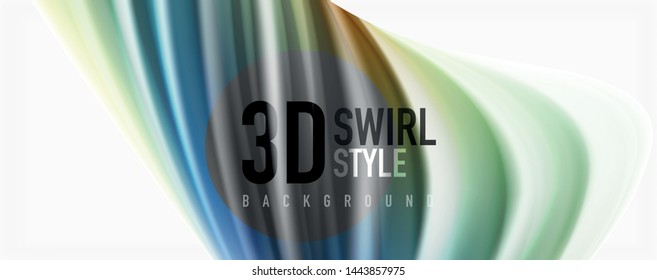 Modern techno Fluid color flow on white colorful poste. Vector art for your design