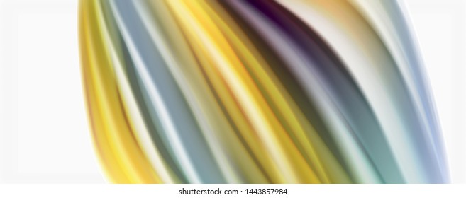 Modern techno Fluid color flow on white colorful poste. Vector art for your design