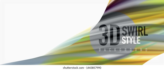 Modern techno Fluid color flow on white colorful poste. Vector art for your design