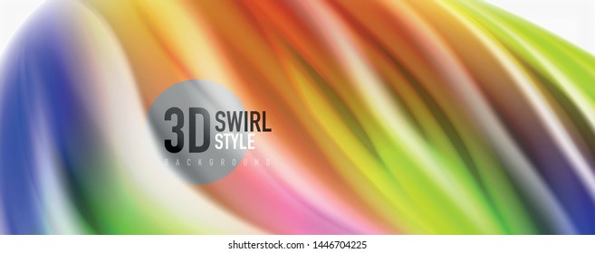 Tecno moderno El color fluido en el poste blanco colorido. Arte vector para su diseño