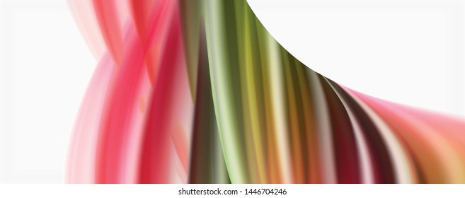 Modern techno Fluid color flow on white colorful poste. Vector art for your design