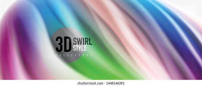 Modern techno Fluid color flow on white colorful poste. Vector art for your design