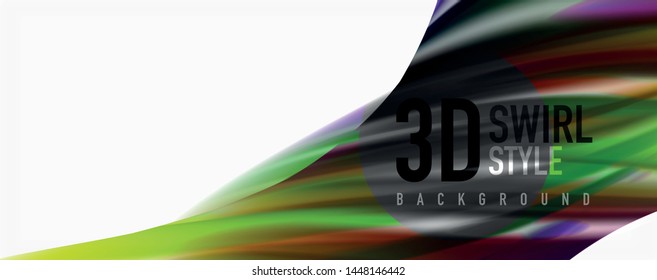 Moderno techno fluido cor fluir em branco colorido poste. Arte vetorial para seu design