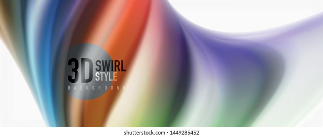 Modern techno Fluid color flow on white colorful poste. Vector art for your design