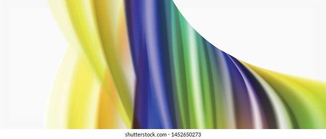 Modern techno Fluid color flow on white colorful poste. Vector art for your design