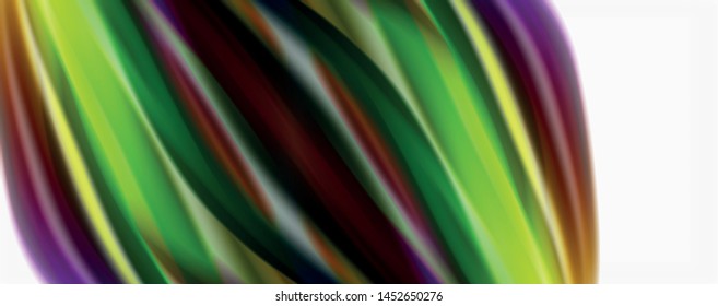 Modern techno Fluid color flow on white colorful poste. Vector art for your design