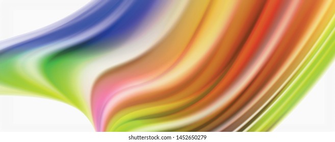 Modern techno Fluid color flow on white colorful poste. Vector art for your design