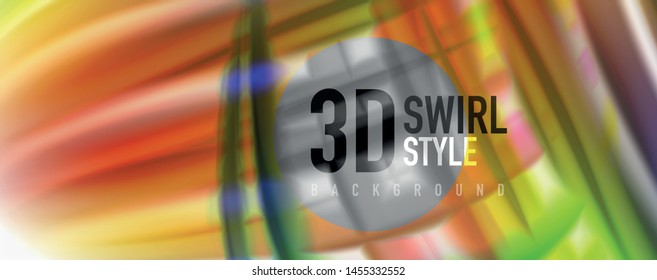 Modern techno Fluid color flow on white colorful poste. Vector art for your design