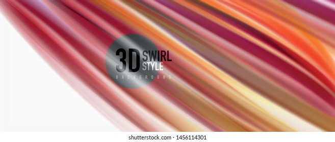 Modern techno Fluid color flow on white colorful poste. Vector art for your design