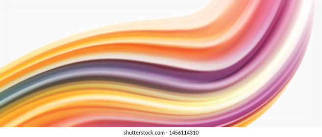 Modern techno Fluid color flow on white colorful poste. Vector art for your design