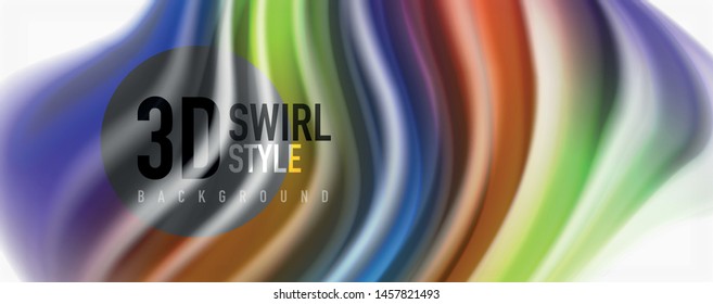 Moderno techno fluido cor fluir em branco colorido poste. Arte vetorial para seu design