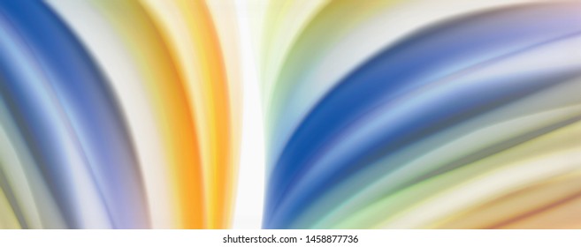Modern techno Fluid color flow on white colorful poste. Vector art for your design