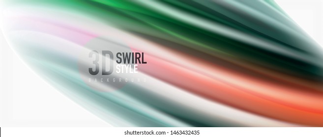 Modern techno Fluid color flow on white colorful poste. Vector art for your design