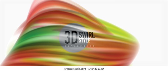 Modern techno Fluid color flow on white colorful poste. Vector art for your design