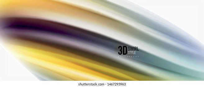 Modern techno Fluid color flow on white colorful poste. Vector art for your design