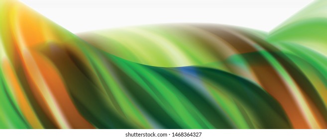 Modern techno Fluid color flow on white colorful poste. Vector art for your design
