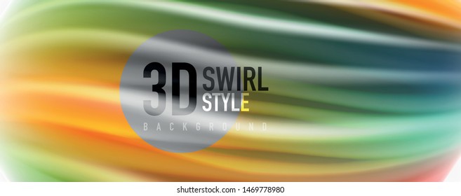 Modern techno Fluid color flow on white colorful poste. Vector art for your design