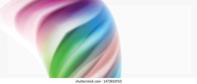 Modern techno Fluid color flow on white colorful poste. Vector art for your design