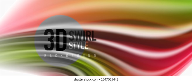 Modern techno Fluid color flow on white colorful poste. Vector art for your design