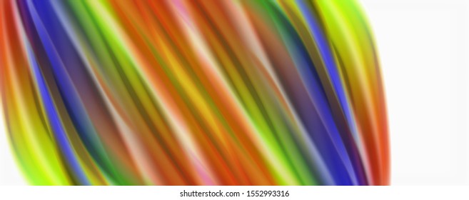 Modern techno Fluid color flow on white colorful poste. Vector art for your design