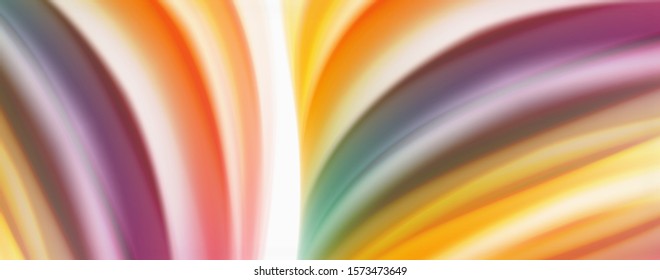 Modern techno Fluid color flow on white colorful poste. Vector art for your design