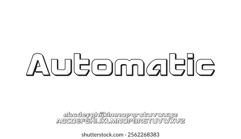 Modern techno font, futuristic line type of english alphabet letters and numbers. Minimal tech typeface vector typography. Future technology digital abc characters font, modern double line symbols
