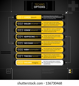 Modern techno layout with 8 options.