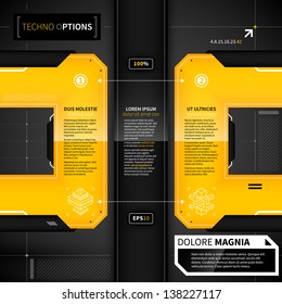 Modern techno layout with main idea and two options.