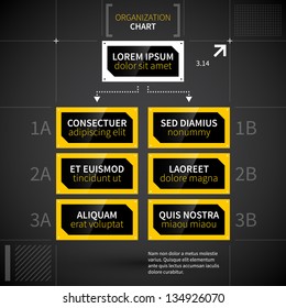 Modern Techno Organization Chart Template.