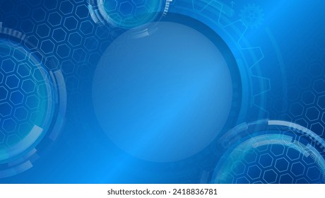 Modern technological design. Abstract hexagonal and round background with light effect. Vector illustration for a banner or presentation on the theme of technology, science, medicine.