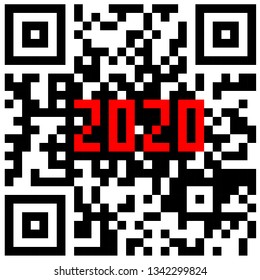 Modern technologies 2020 written inside a QR code