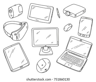 Modern technologies in the doodle style