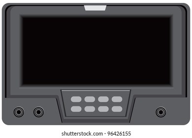 Modern technologies. Screen with control buttons. Vector illustration.