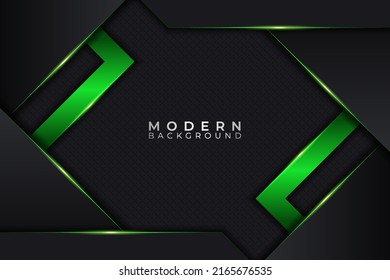 Moderne Technologie Abstrakter Hintergrund Futuristische Dunkle Metallic mit leuchtendem Grün