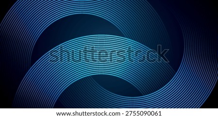 Modern technology abstract background with glowing blue curved lines. Futuristic technology design with dynamic geometric line style. Vector illustration EPS. 2