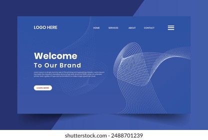 Modern technology abstract creative dynamin gradient wave line welcome banner background for website landing page, hero banner design, webpage header