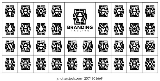 Modern technology abstract letter A-Z logo set