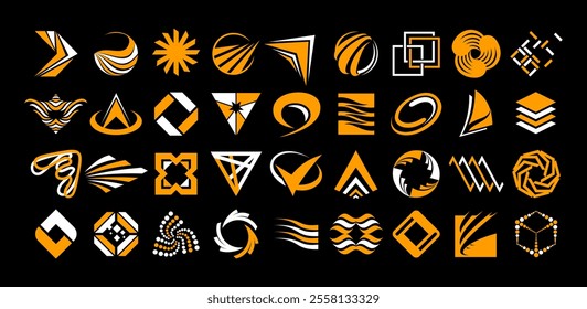 Modern technology abstract logo design set