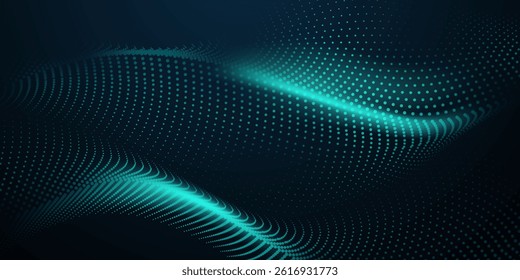 Modern technology abstract particle wave background. Vector illustration.
