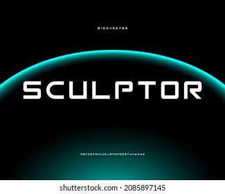 modern technology alphabet font. digital space typography vector illustration design