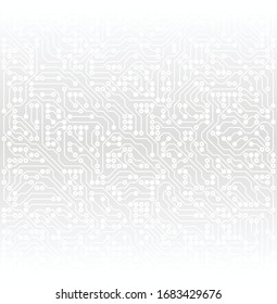 Modern Technology Background. Abstract Backdrop. Circuit board Digital Pattern. White PCB Texture. Vector illustration