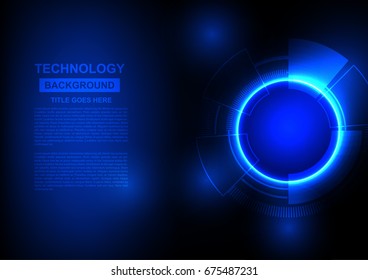 Modern technology background with abstract circle on dark background vector concept illustration