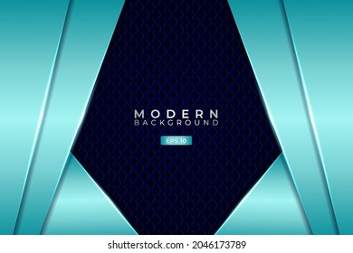 Moderne Technologie, Premium Futuristic 3D Overlapped Diagonal Layer Shiny Light Blue Hexagon