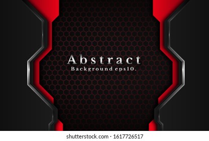 modern technology background vector on layer red with dark and shadow black space with abstract style for design. graphic illustration Texture with line Silver Sparkles glitters element decoration.