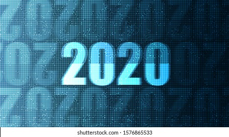 Modern Technology Background,2020 happy new year Concept design,Free Space For text in put,Vector illustration.