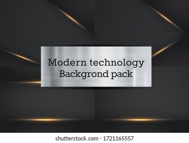 Modern Technology Backgrounds pack. 4 different shapes, styles and color combinations. Ideal for printed brochures, digital advertising wallpapers or flyer backgrounds.