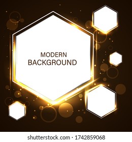 Modern technology banner design with various abstract wavy shapes. Vector illustration.