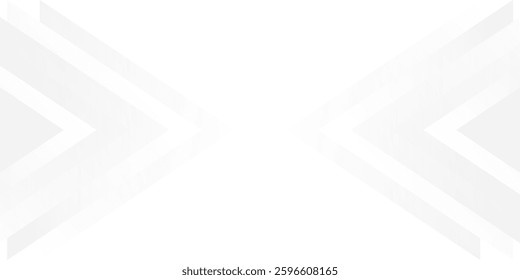 Modern technology banner design with white and grey arrows. Abstract geometric vector background simple abstract design